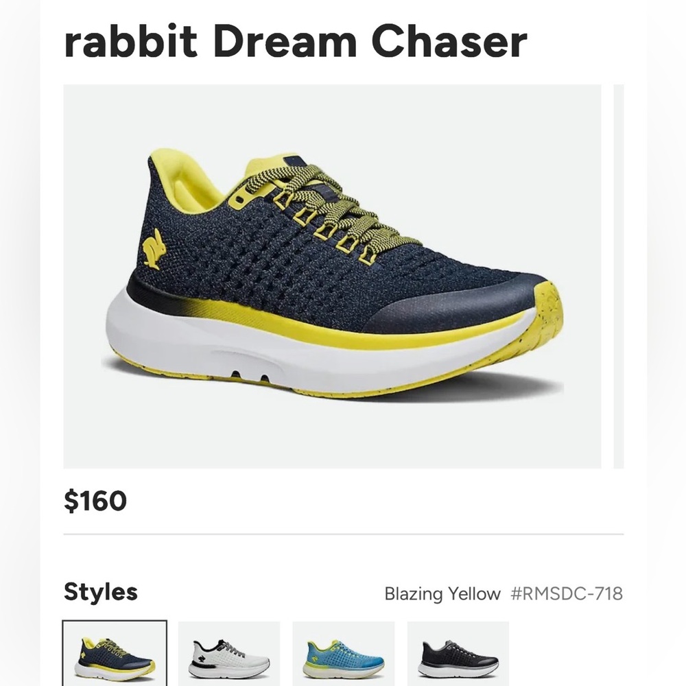 Rabbit Dream Chaser Women's Running Shoe Blazing Yellow New In Box Size 8 Medium